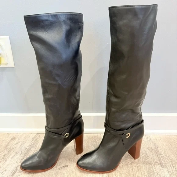 LK Bennett Black Leather Heeled Boots NEW - Picture 6 of 16
